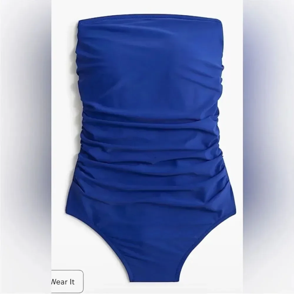 NWT J Crew Factory Strapless one-piece swimsuit in Royal Blue